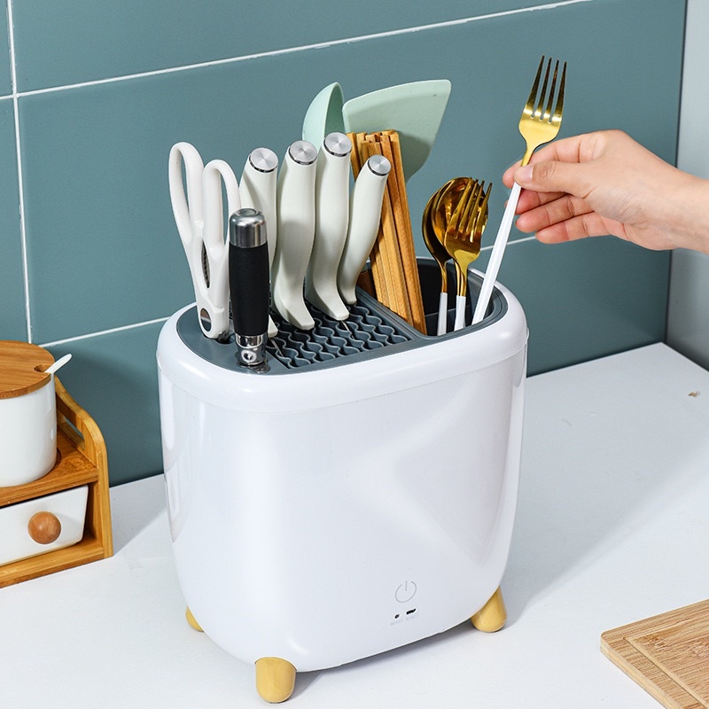 Kệ dao đữa thìa khử trùng bằng tia UV tiện lợi