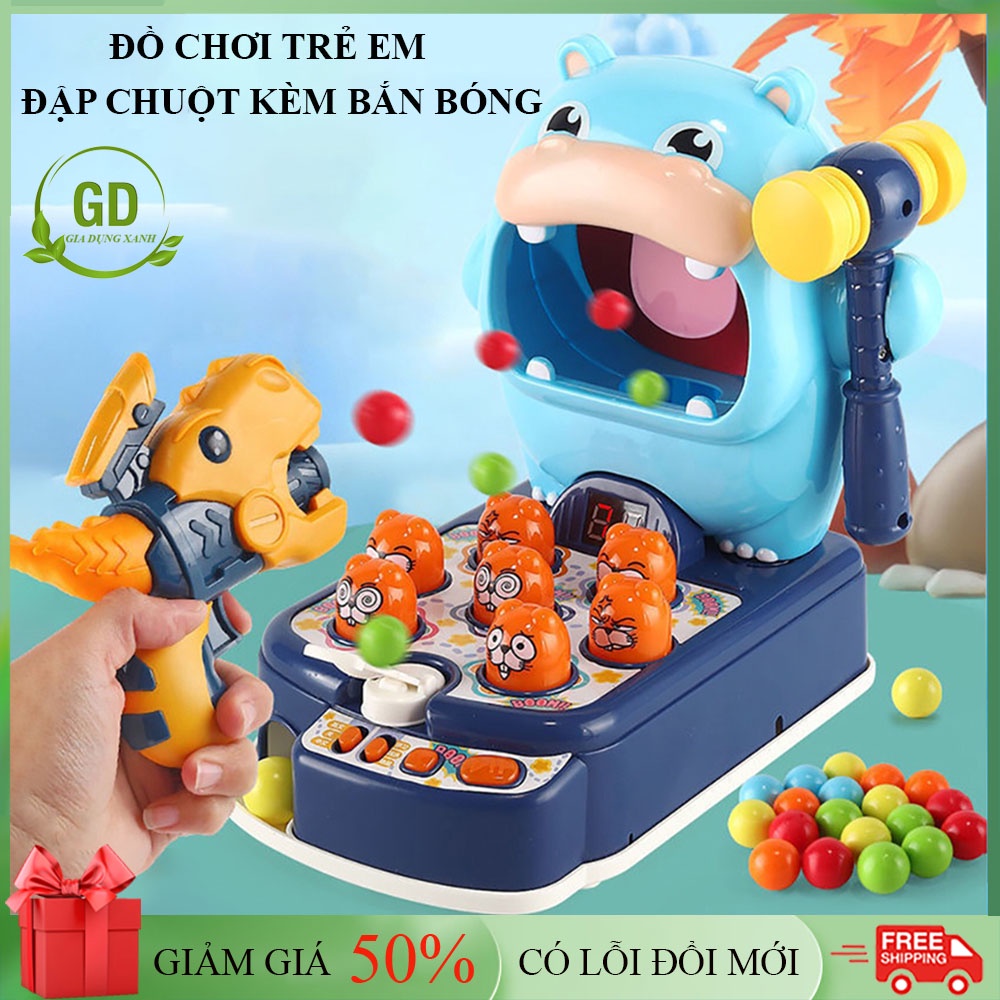 Đồ Chơi Trẻ Em Đồ Chơi Đập Chuột Kèm Bắn Bóng Hà Mã 3 Trong 1 Cao Cấp Phát Triển Tư Duy Trí Cho Bé. Lỗi Đổi Mới 7 Ngày.