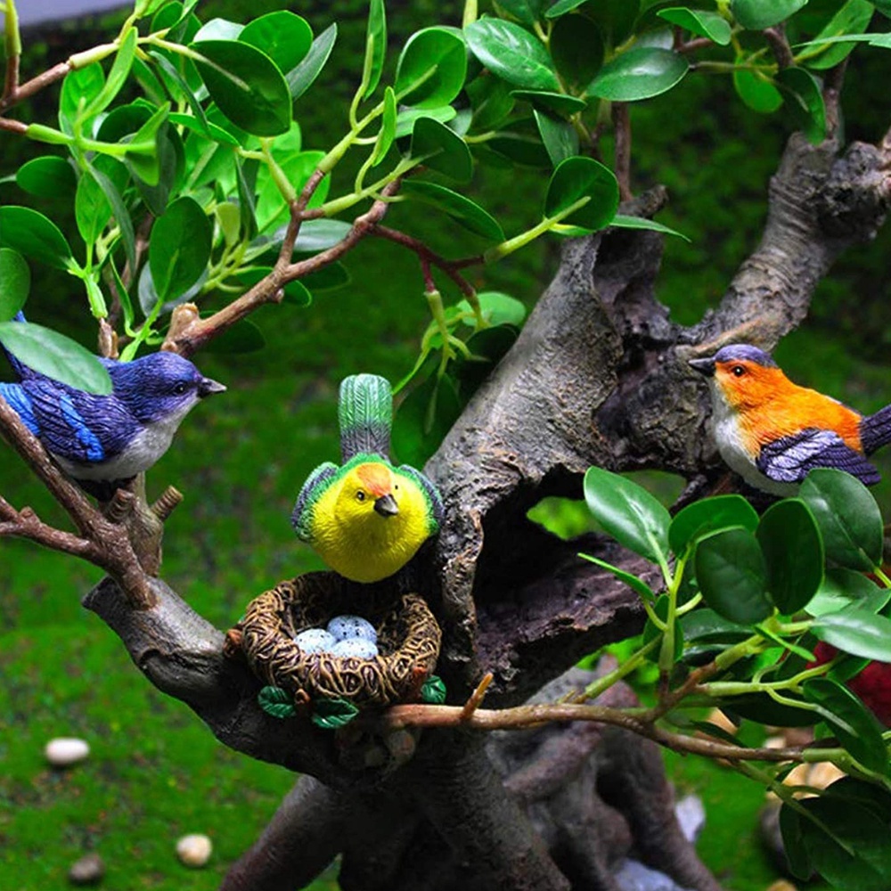 Mô hình chú chim mini bằng nhựa dùng trang trí tiểu cảnh