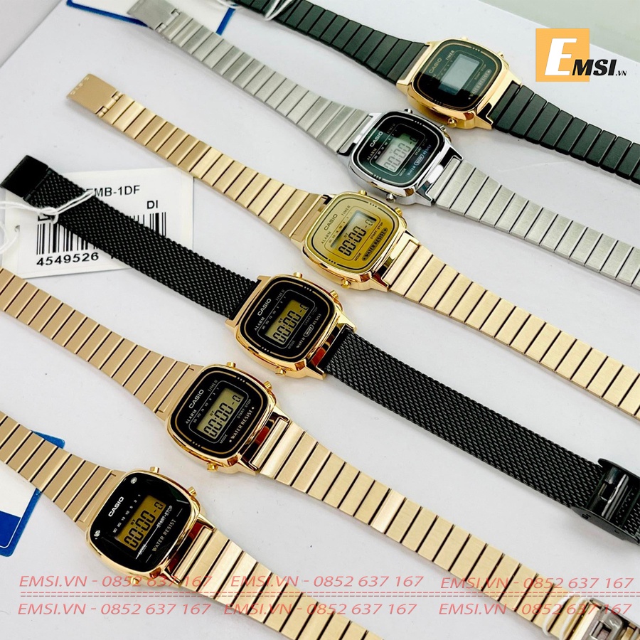 Tổng hợp Đồng Hồ Casio Chính hãng Nữ LA670, Thời Trang ,Dây Thép Không Gỉ EMSI.VN