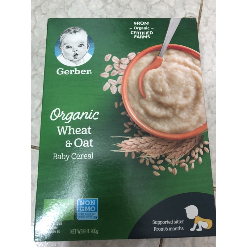 Bột ăn dặm Gerber Organic lúa mì yến mạch 200g (date 03/2022)