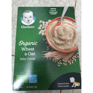 Bột ăn dặm Gerber Organic lúa mì yến mạch 200g