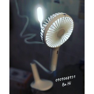 Quạt mini tích điện đèn led động cơ cực êm