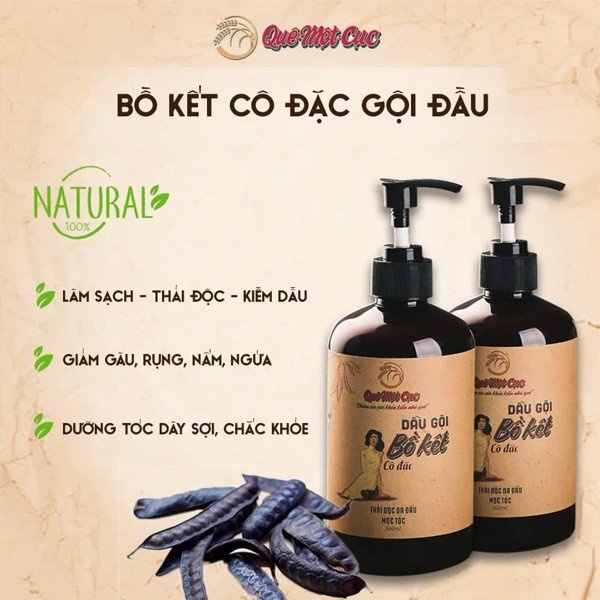 [Mua để nhận quà] Dầu Gội Đầu Bồ Kết Cô Đặc Dầu Gội Sạch Gàu Hết Ngứa Hết Bết Dính Quê Một Cục