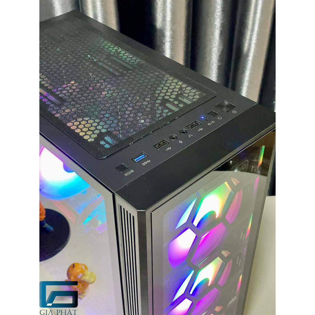PC gaming xeon mạnh gần bằng I7 VGA 8GB ram 16gb chiến all game LEd kính cường lực - Lol, Pubg, Valorant, Fifa....