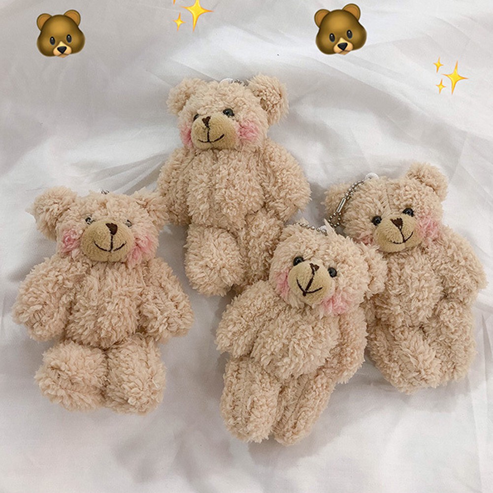 Móc Khóa Gấu Nhồi Bông Màu Trắng Dễ Thương