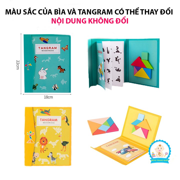 Đồ Chơi Xếp Hình Tangram Có Nam Châm Cho Bé Phát Triển Tư Duy