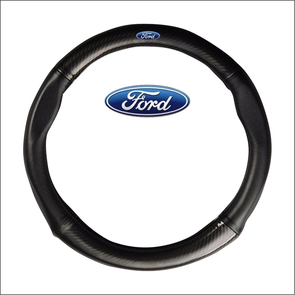 Bọc vô lăng tay lái ô tô logo FORD Carbon 4S cao cấp bảo hành 12 tháng (Đen)