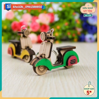 Sỉ 10 móc khoá hình xe máy bằng gỗ