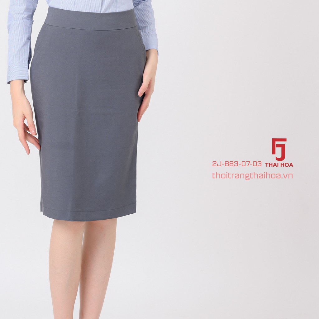 Chân váy dài Thái Hòa 2J-883-07-03 🌹 Chân váy công sở dài, màu xám, dáng ôm,Chất liệu vải nhẹ,độ bền màu cao | BigBuy360 - bigbuy360.vn