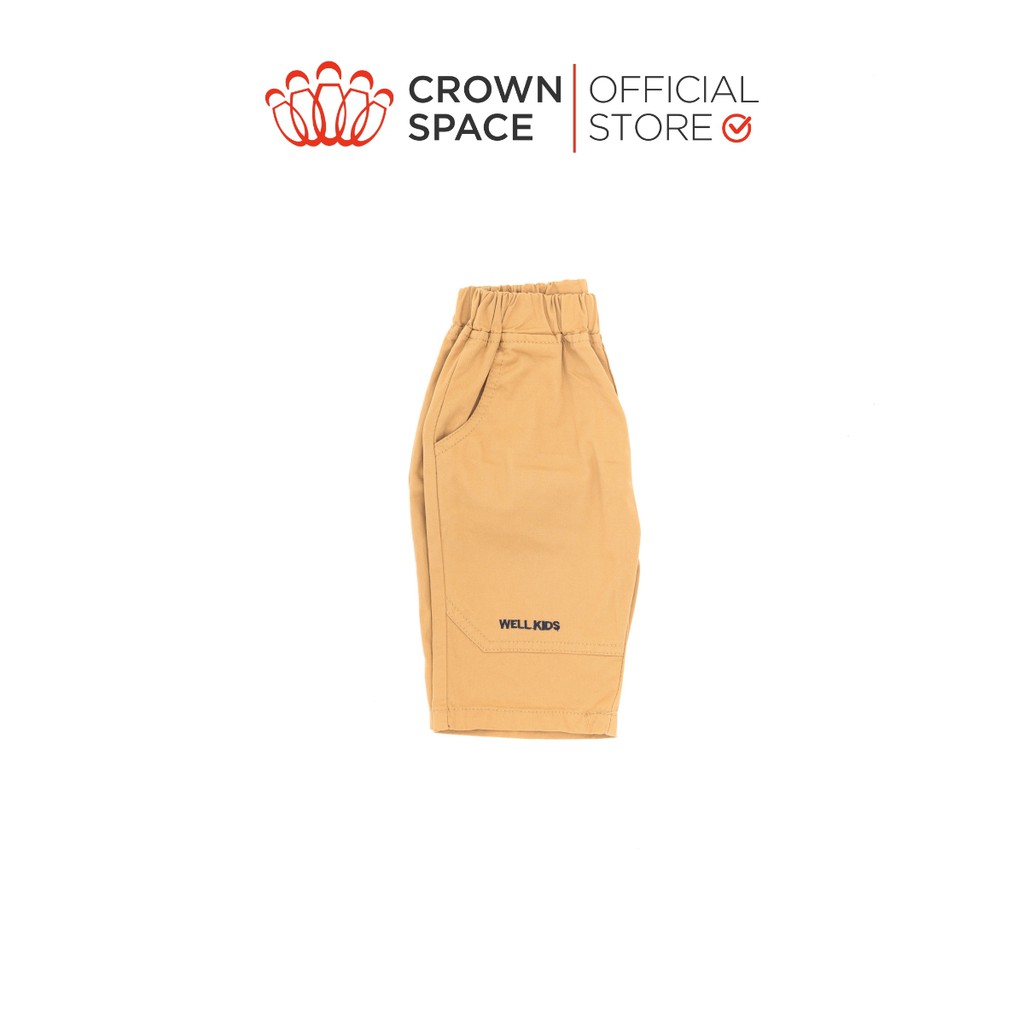 [Mã LT50 giảm 50k đơn 250k] Quần Sooc Bé Trai Vàng Đỏ Crown Space CKBS2610909 Chất Liệu Cotton Thoáng Mát Size 4-8