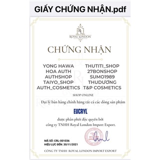 Kem Trắng Răng Anh Eucryl