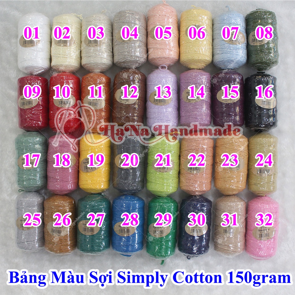 Sợi simply cotton 30k/cuộn/150gram