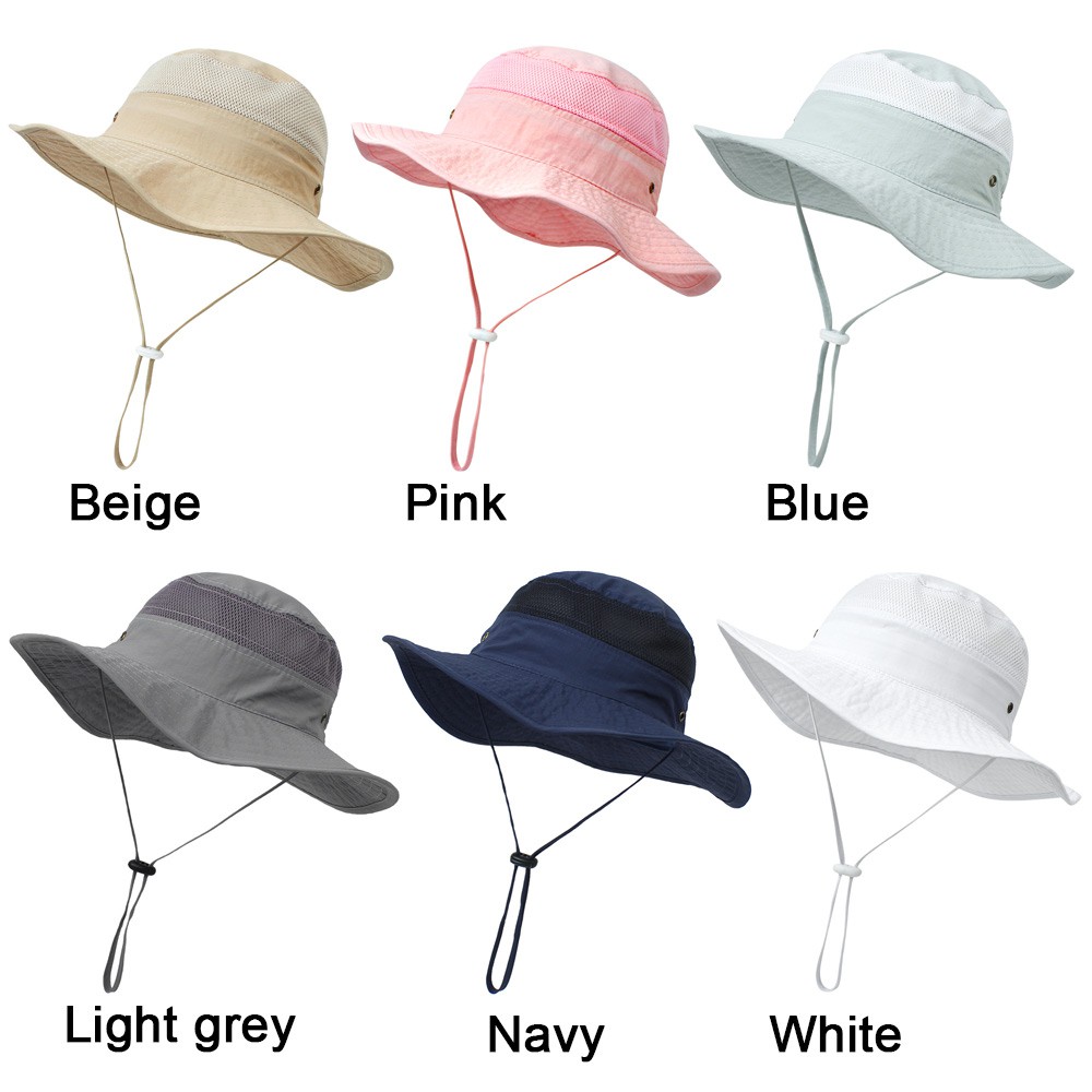 Mũ rộng vành che nắng chất liệu cotton thoáng khí cho bé