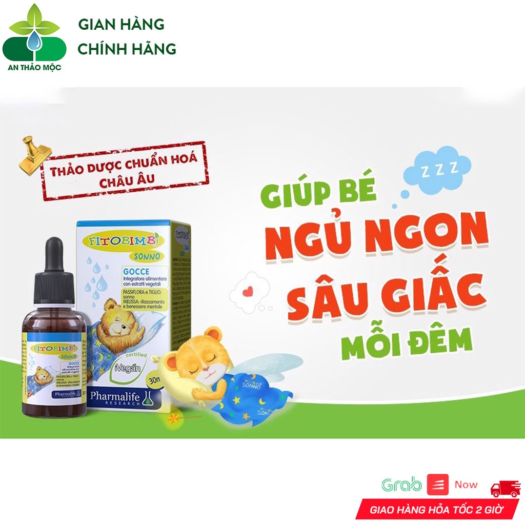 Siro Giúp Bé Ngủ Ngon FITOBIMBI Sonno Bé Ngủ Tự Nhiên Ngủ Sâu Giấc Giảm Căng Thẳng