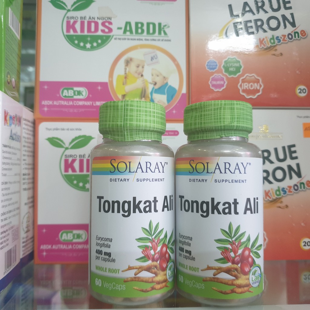VEGAN - Viên uống Tăng cường SINH LỰC Nam giới Tongkat Ali solaray 60 viên Thuần Chay