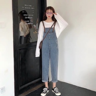Yếm quần jeans/ bò ống đứng siêu xinh - 2 ẢNH THẬT Ở CUỐI