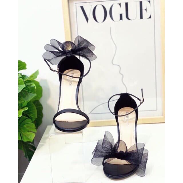 Sandal cao gót 9p thắt nơ sang chảnh 009
