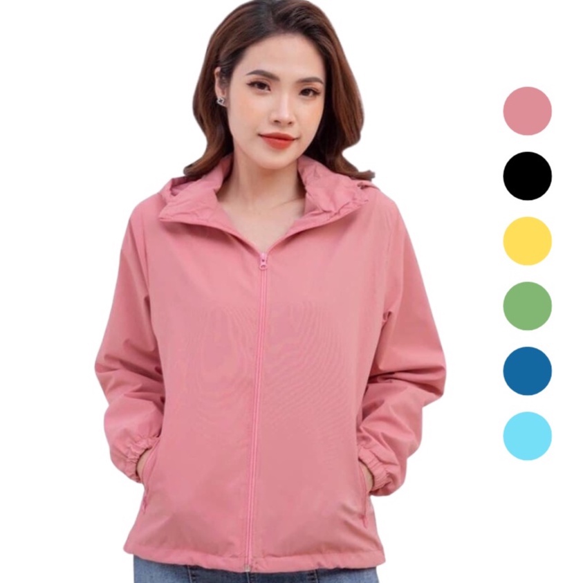 Áo gió nữ, áo khoác gió nữ 2 lớp cao cấp tráng bạc chống nước, cản gió