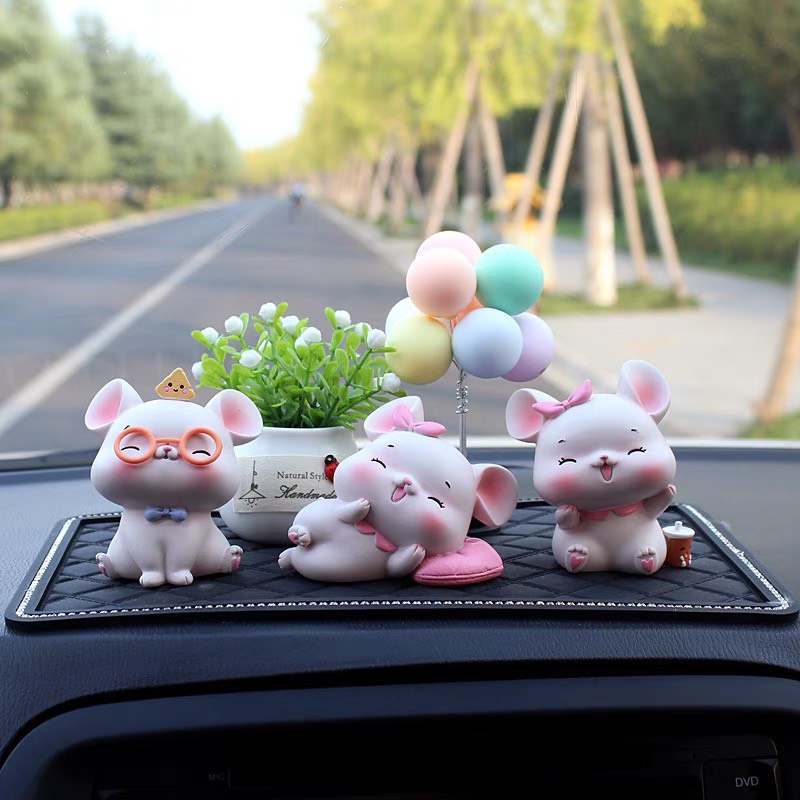 Trang Trí Taplo Xe Hơi Set Chuột Mini Dễ Thương - Phụ Kiện Xe Ô Tô , Decor taplo ô tô