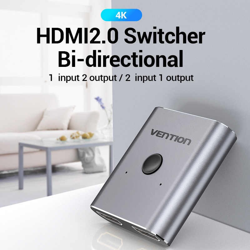 Bộ chuyển đổi 2 chiều HDMI 2 cổng (4k) Vention AFUH0 Hàng chính hãng