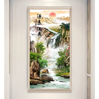 Tranh phong thủy sơn thủy Trung Quốc núi và nước