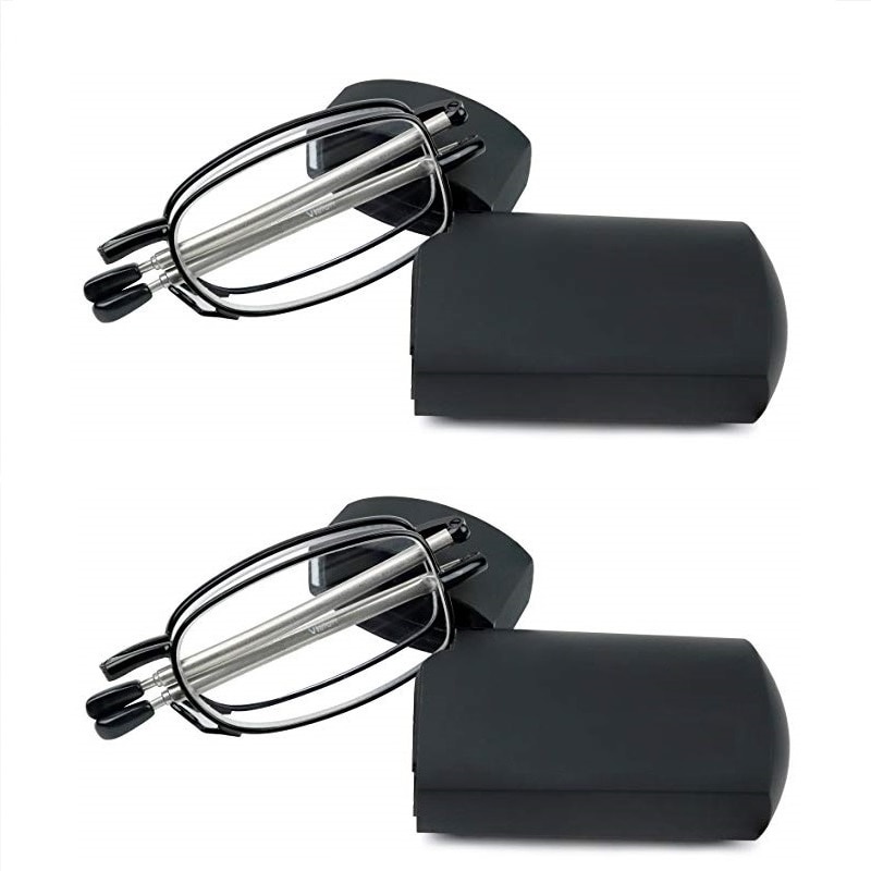 Kính Đọc Sách Siêu Nhẹ Gọng Hợp Kim Titan 1.0 1.5 2.0 Có Thể Gấp Gọn Tiện Dụng Cho Nam Nữ