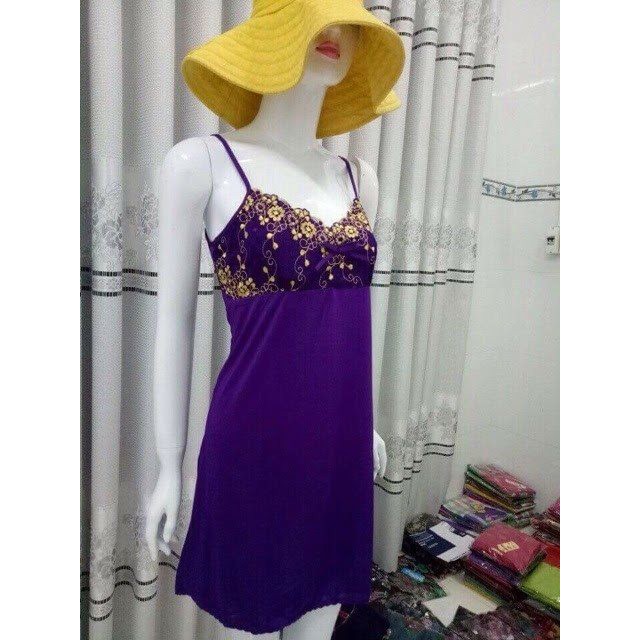 ĐẦM NGỦ THUN LẠNH HAI DÂY PHỐI REN CUP NGỰC SEXY Size từ 40kg - 75kg | BigBuy360 - bigbuy360.vn