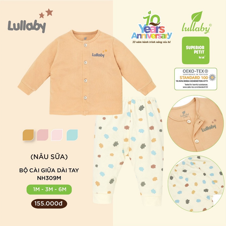 Bộ Dài Tay Lullaby Petit Cho Bé Trai bé gái sơ sinh