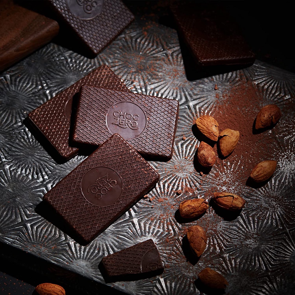 TÚI SOCOLA ĐEN BỌC HẠNH NHÂN ChocZero's Dark Chocolate Almond Keto Bark, Sugar Free, Low Carb, 170g