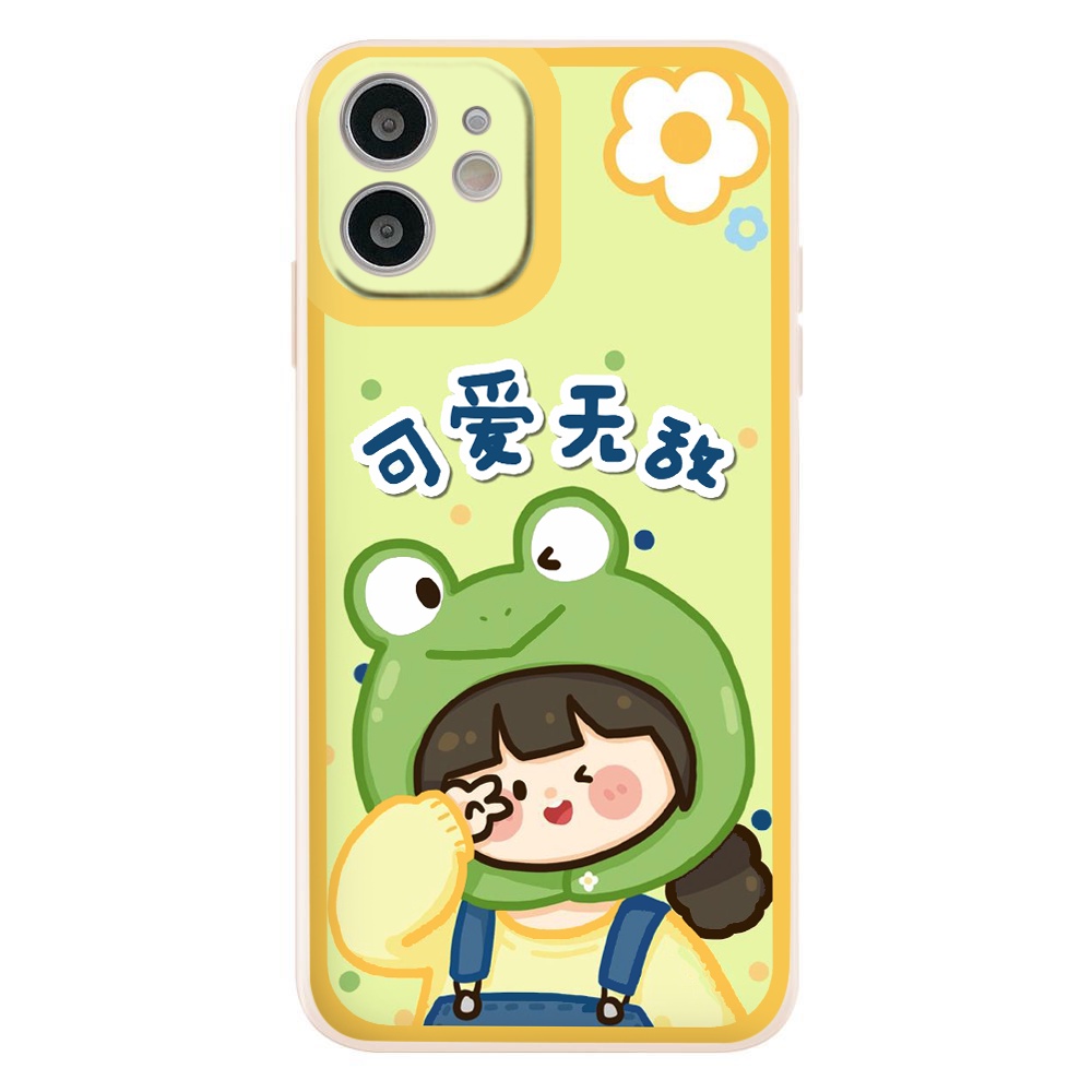 Ốp iphone - Ốp lưng iphone cạnh vuông Cô bé má hồng dành cho ip 6 đến 14promax - ng247