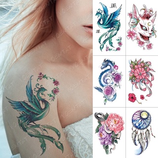 Hình xăm tạm thời chống nước hình phượng hoàng mèo rồng rắn hoa mẫu đơn nghệ thuật bán chạy cho nam nữ bán chạy