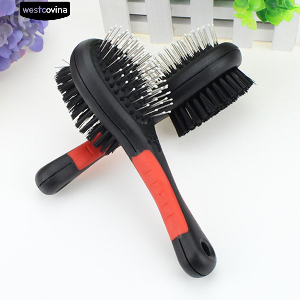 Lược chải lông 2 mặt cho thú cưng có tay cầm tiện dụng