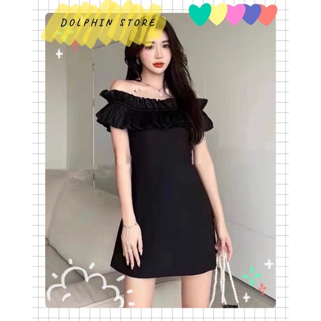 BIGSIZE Đầm đen trễ vai bigsize