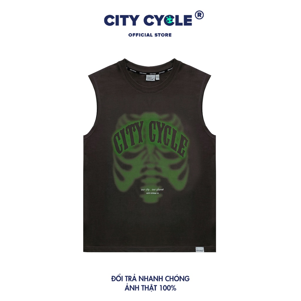 Áo tanktop ba lỗ X SKEL City Cycle chất cotton form rộng nam nữ oversize unisex in hình Local Brand