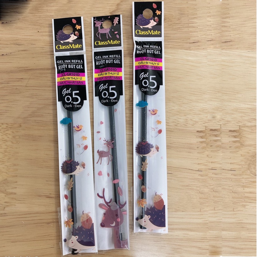 Combo 2 Hộp 12 Bút Bi Nước Class Mate CLGP101 Và 20 Pcs Ruột Bút Gel Ngòi 0.5 Hải Hà GR101 Đầu Bi Thụy Sĩ Mực Nhật Bản