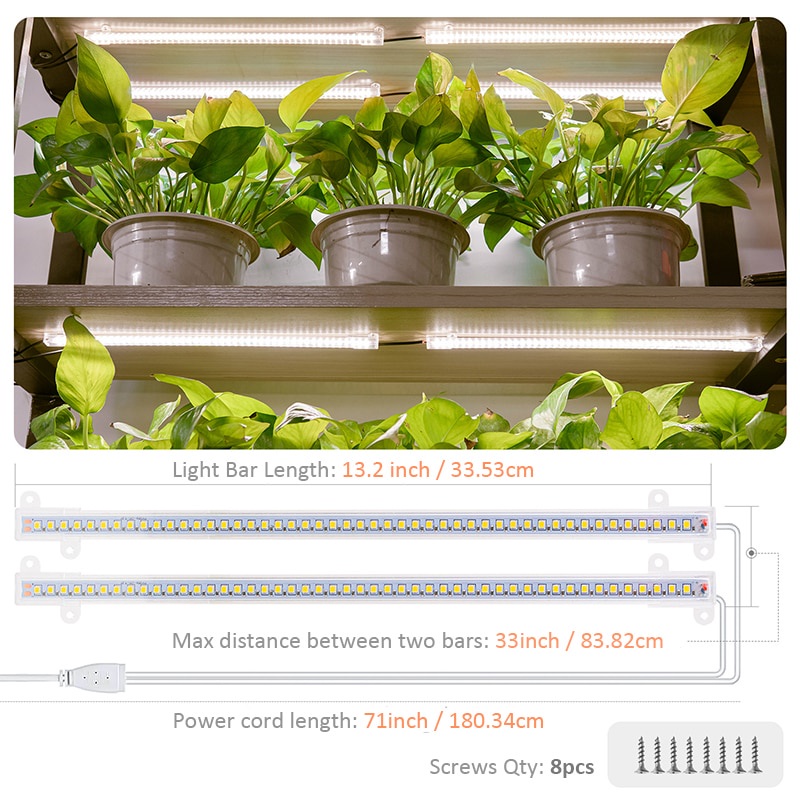 Phytolamp cho cây trồng Hẹn giờ 3200K Phát triển dải ánh sáng Đèn Phyto Thanh LED cho hoa trong nhà Cây con Bộ chuyển đổi điện Bộ dụng cụ thủy canh