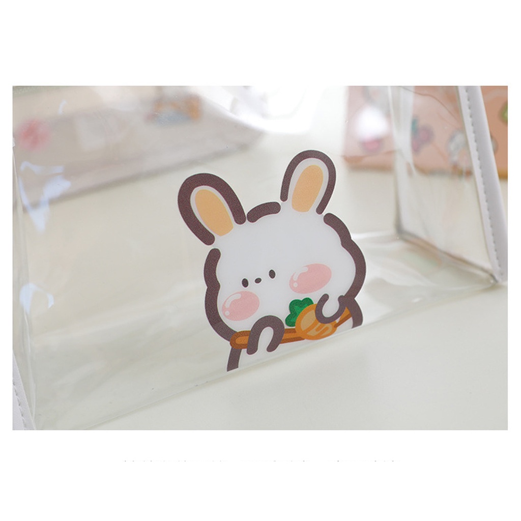 Túi Đựng Bút Bằng pvc Trong Suốt In Họa Tiết Hoạt Hình Đơn Giản Và Dễ Thương