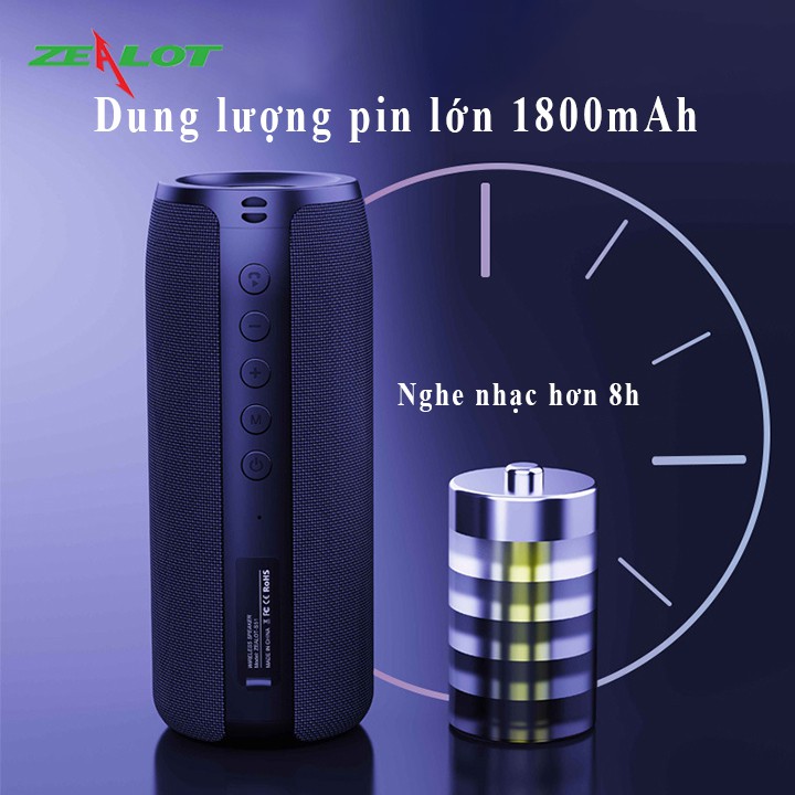 [Mã ELHACE giảm 4% đơn 300K] Loa Bluethooth Zealot S51 không dây mini di động ngoài trời nghe nhạc siêu êm chính hãng