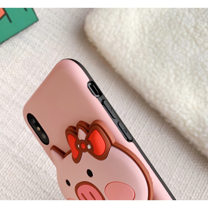 Ốp Lưng iPhone XS Max Hình Con Heo Cực Dễ Thương ( Chống sốc, chống bụi, bảo vệ camera )