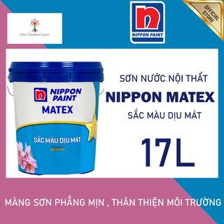 Sơn nước nội thất - trung cấp - nippon matex - sắc màu dịu mát - bề mặt mờ - 17l
