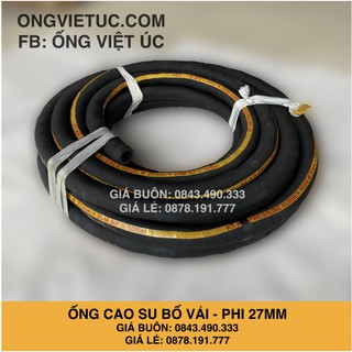 Ống cao su bố vải việt úc phi 27mm - cuộn 20m - hàng chính hãng kt