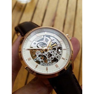 Đồng hồ nam fossil me3078 - máy automatic - kính khoáng cứng - dây da nâu
