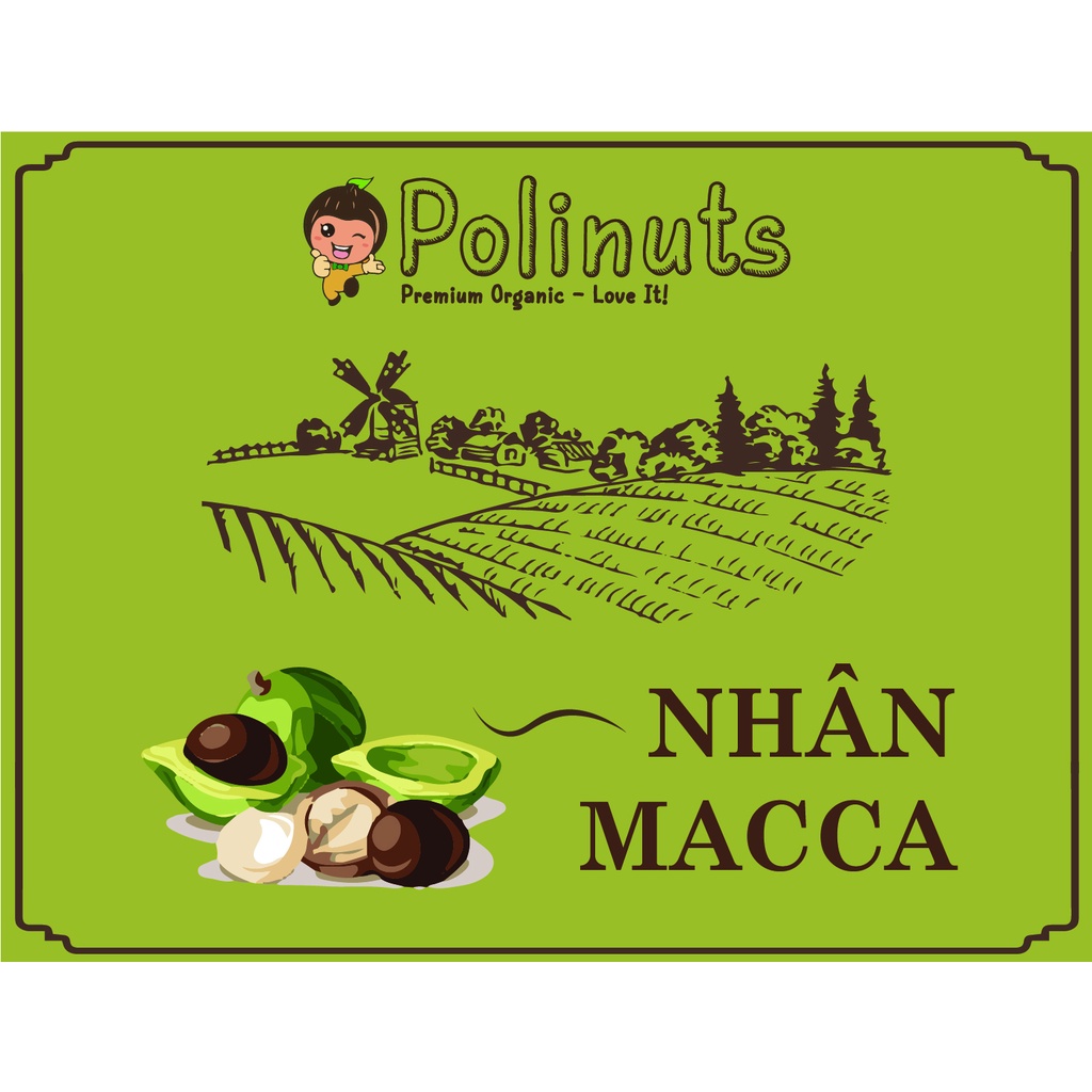 Nhân Hạt Macca Tươi Size To Nguyên Hạt Polinuts Hỗ Trợ Giảm Cân, Ăn Vặt Mẹ Bầu Túi 500g