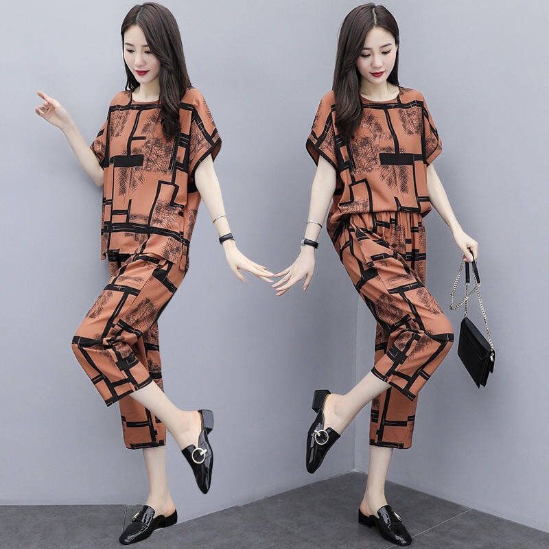 Fashion suits women summer Korean version of large size women's clothing is thin Western style casual loose-fat two-piece pants MM | BigBuy360 - bigbuy360.vn