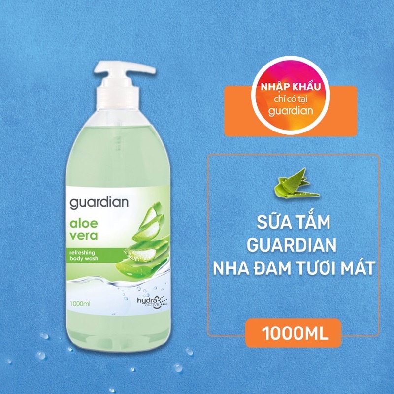 Sữa Tắm Dưỡng Ẩm Guardian Nha Đam Tươi Mát Aloe Vera Refreshing Body Wash 1000ml / 1Lu