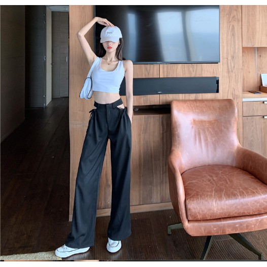 [ HÀNG LOẠI 1 ] Quần ống rộng dáng xuông cut eo mẫu mới dài 100cm | BigBuy360 - bigbuy360.vn