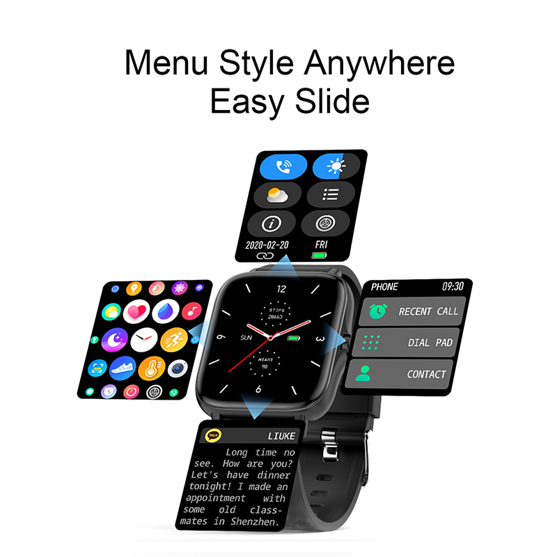 Đồng Hồ Thông Minh LYKRY T42 Toàn Màn Hình 1.7 Inch Hỗ Trợ Gọi Qua Bluetooth Chống Thấm Nước IP67 Đo Nhịp Tim