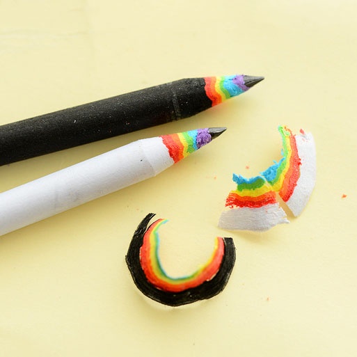 Bút Chì Giấy 2B Màu Cầu Vồng Sáng Tạo Cho Học Sinh