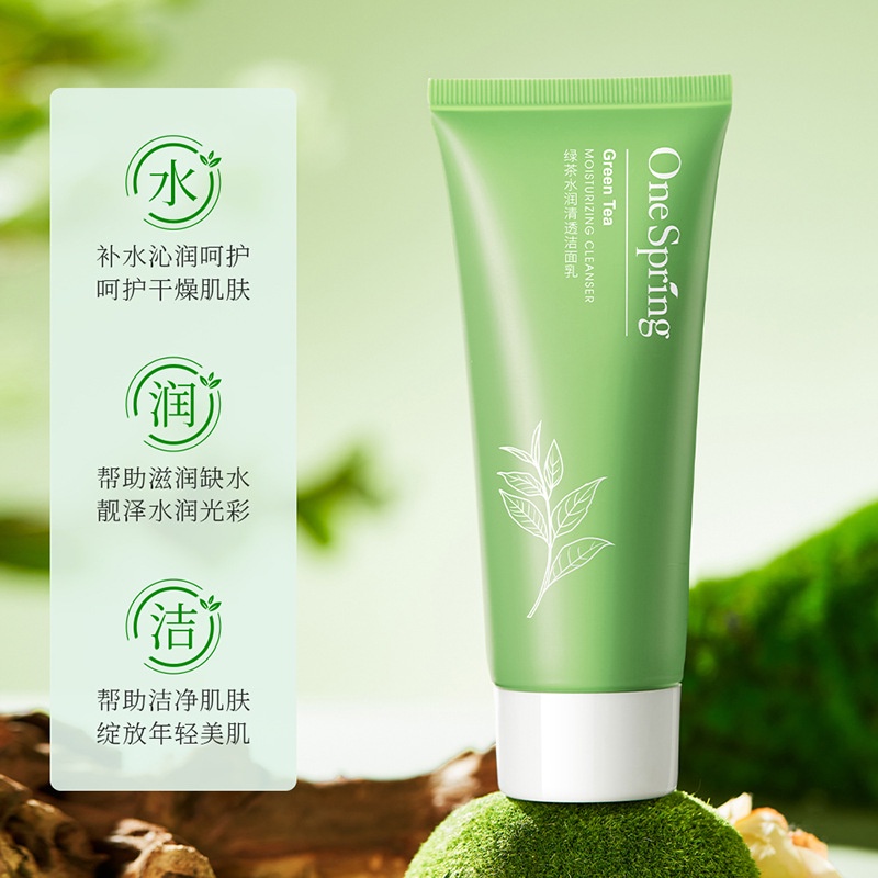 Sữa rửa mặt trẻ hóa da trà xanh OneSpring Green Tea 100g giúp da sáng căng mướt sạch sâu A264